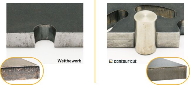 Vergleich Contour Cut und Wettbewerb